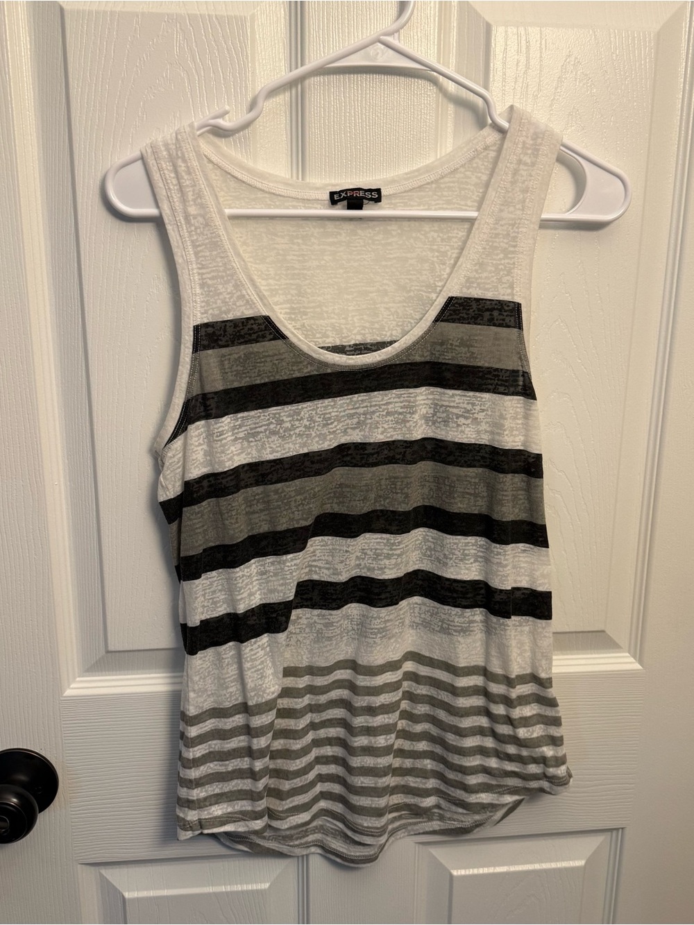 Express Striped Burnout Tank Top